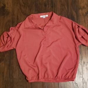 Rust Coral elastic waisted Shirt
